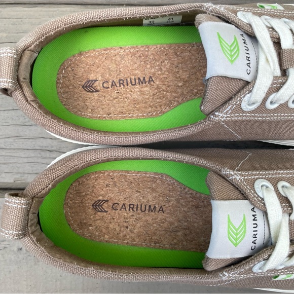 Cariuma OCA Low Washed Burn Sand Nude and Contrast Thread Canvas shoes size 10 - Picture 9 of 13